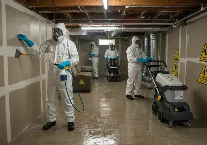 Basement Moisture Removal and Structural Drying process in Twin City, GA